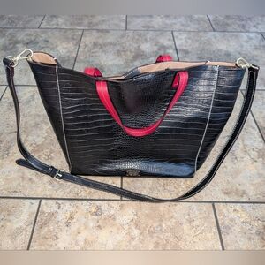 Frances Valentine Alligator Style Embossed Leather Ladies Bag